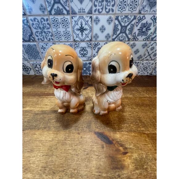 Vintage Ceramic Cocker Spaniel Salt & Pepper Shakers - Picture 6 of 6
